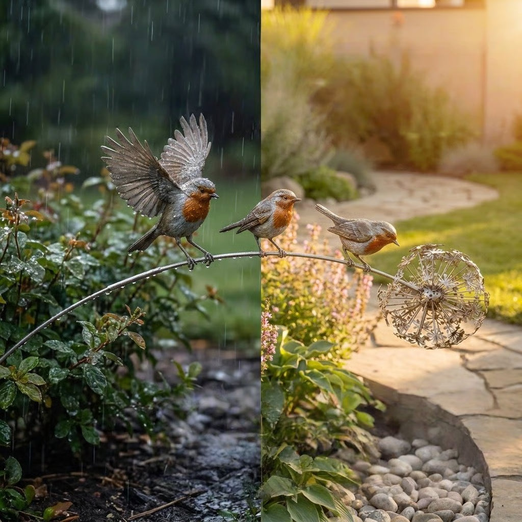 🕊️Robin Memorial Garden Stake – “Loved Ones Are Near”