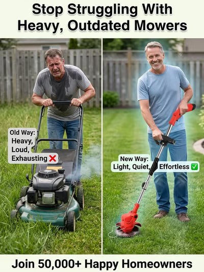 🌿 Lightweight Cordless Grass Trimmer – Quiet 9000 RPM Lawn Care Tool - UK