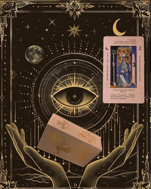 Witchy Cauldron Rose Gold Tarot Cards with Guide Book Waterproof Wrinkle Resistant Foil Tarot Deck for Beginners Includes Chakras Planets Zodiac Signs Elements & Affirmations - Buy 1