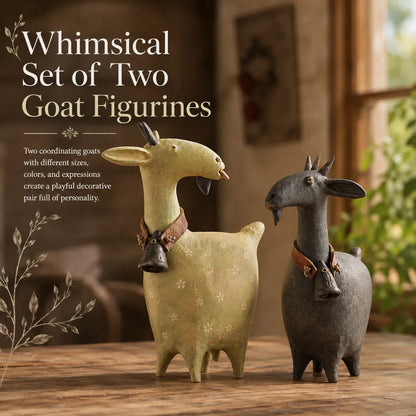 Whimsical Farmhouse Goat Figurines