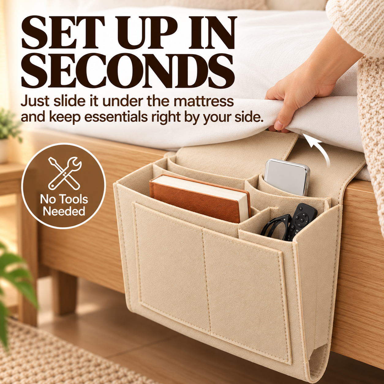 🔥  Bedside Hanging Organizer – Keep Essentials Within Reach