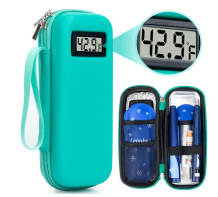 Insulin Cooler Travel Case with Temperature Display - Black