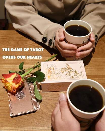 Witchy Cauldron Rose Gold Tarot Cards with Guide Book Waterproof Wrinkle Resistant Foil Tarot Deck for Beginners Includes Chakras Planets Zodiac Signs Elements & Affirmations - Buy 1