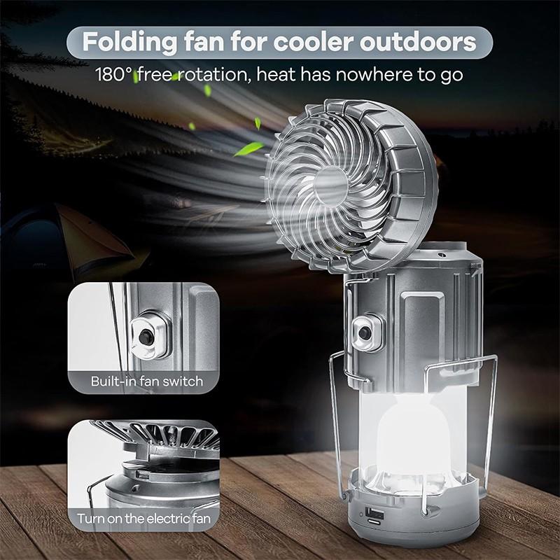 5-in-1 Rechargeable Camping Lantern with Powerful Cooling Fan