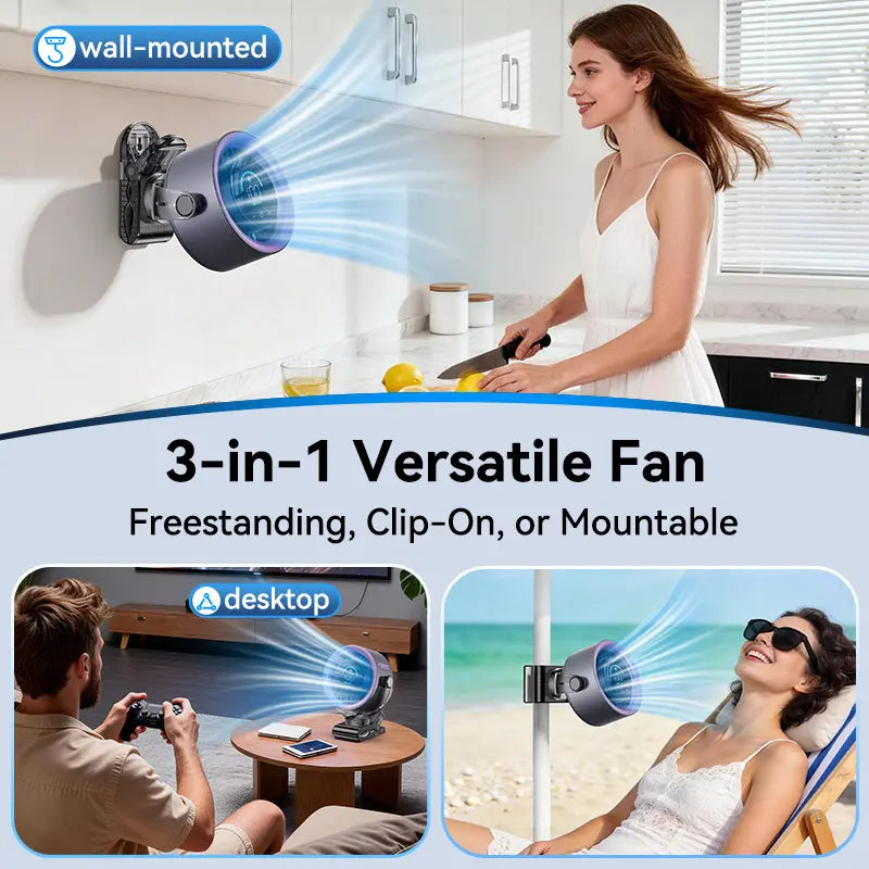 Rechargeable Portable Clip on Fan-100-Speed Touch Control