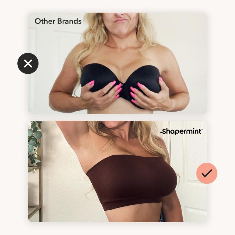 Convertible Strapless Bandeau Bra - Wireless, No-Slip