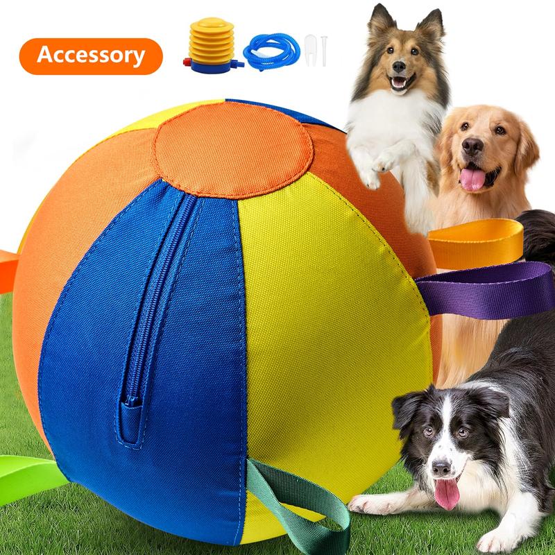 Durable Inflatable Fabric Dog Play Ball，3 Sizes Available