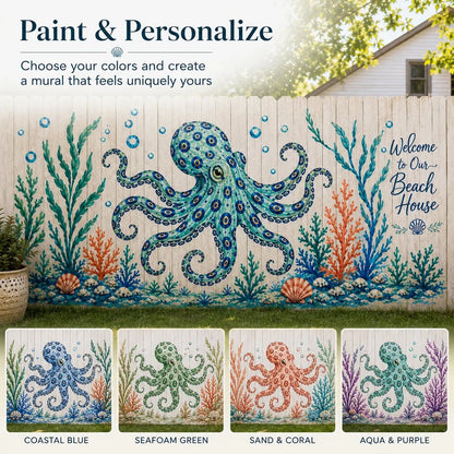 Reusable Ocean Octopus Mural Stencil Set