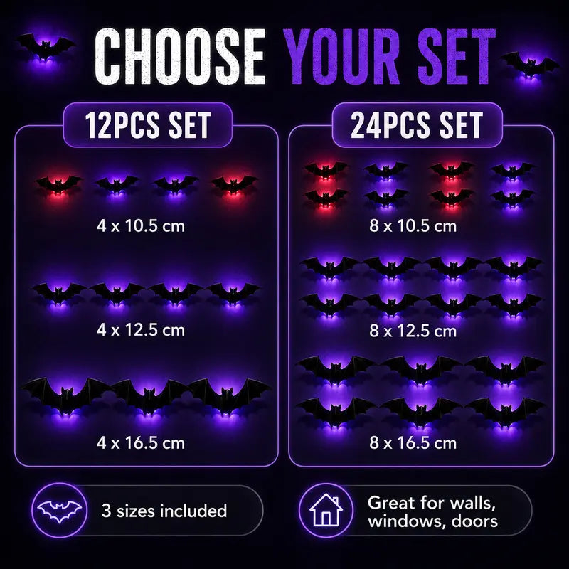 🔥Last Day 49% OFF🔥Halloween 3D Bat Light LED Decorations