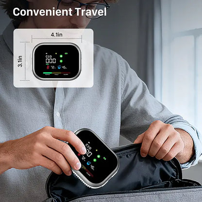 6-in-1 Portable Detector with Temperature, Humidity & Air Quality Monitoring Plug