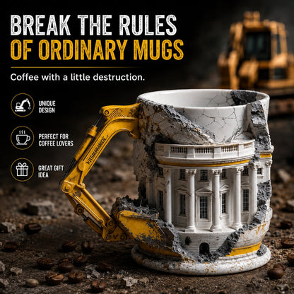 🔥LAST DAY 50% OFF - White House Excavator Mug – 3D Construction Coffee Cup