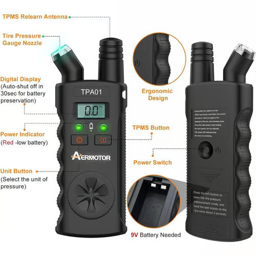 🚗TPMS 2-in-1 Relearn Tool & Digital Tire Pressure Gauge