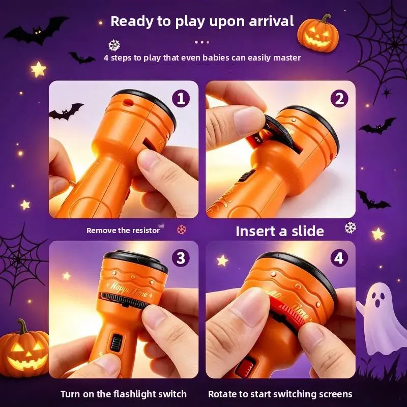 🔥HOT SALE 49% OFF -🎃👻Kids Halloween Christmas Projection Flashlight Toy