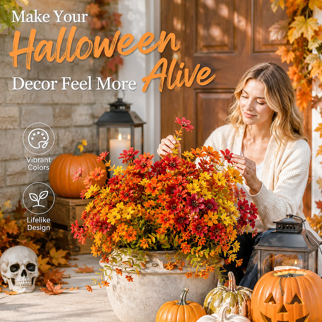 🎁 Last Day 50% OFF - Fall Artificial Flowers For Halloween & Autumn Decor