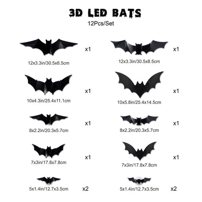 🔥Last Day 49% OFF🔥Halloween 3D Bat Light LED Decorations