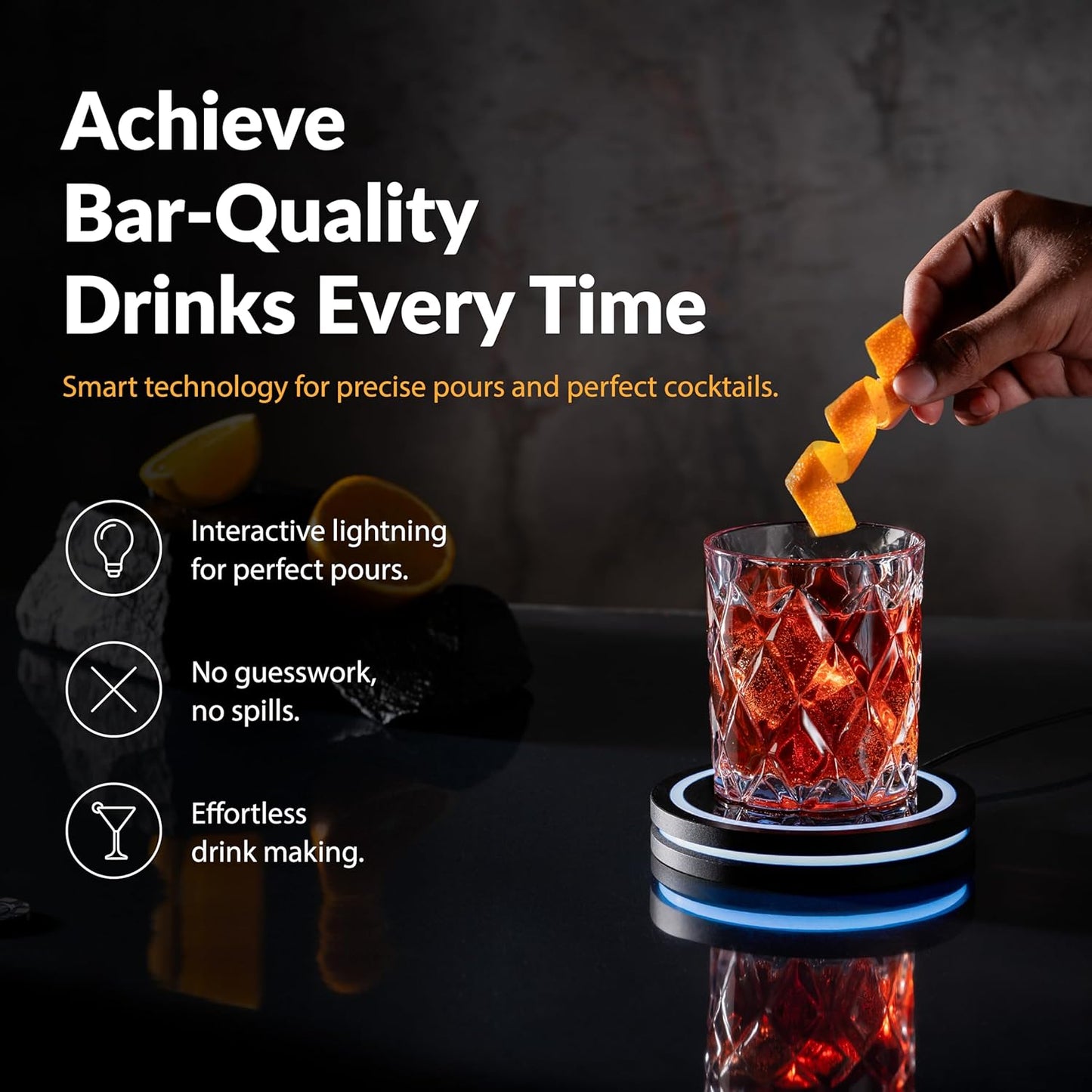 Smart LED Guided Cocktail Coaster 2.0 Home Bartender Mixing Tool