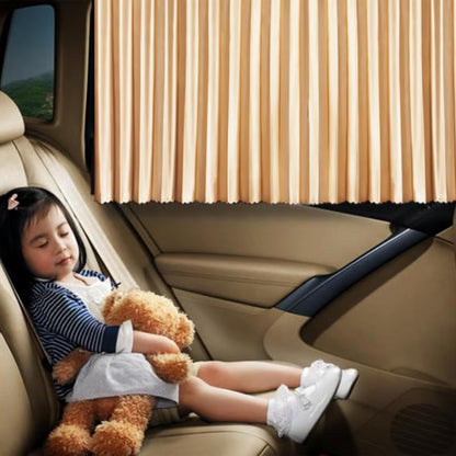 Car Window Sun Shades Pleated Fabric Curtains for Side Windows, Foldable Removable Design, 4 Pack Set - GOLD