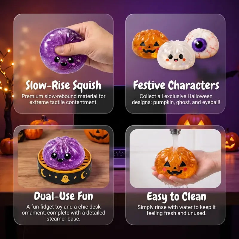 🎃👻Halloween Steamed Bun Stress Relief Toy Set