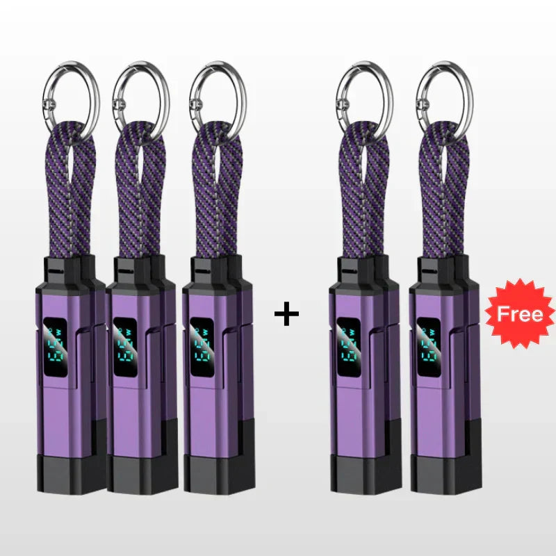 🔥4-in-1 Digital Display Keychain Charging Cable