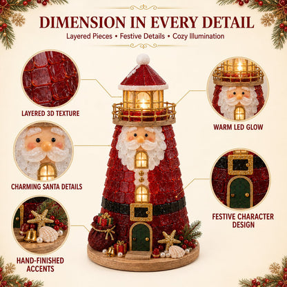 🎄Beginner-Friendly DIY Lighted Christmas Character Sea Glass-Style Lighthouse Kit Collection | Complete Kit with Sea Glass-Style Pieces, LED Lights & Step-by-Step Guide Included