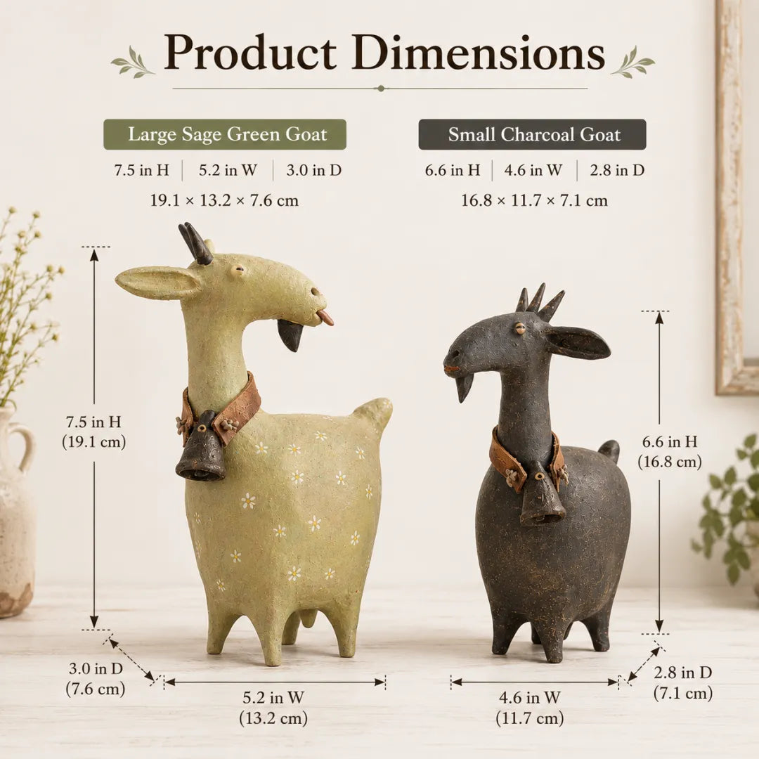 Whimsical Farmhouse Goat Figurines