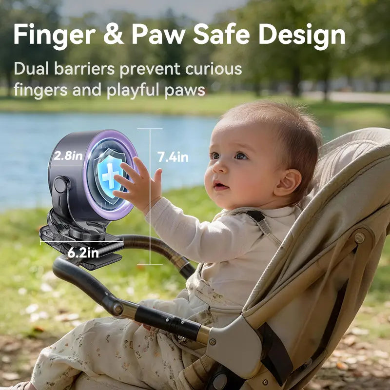 Rechargeable Portable Clip on Fan-100-Speed Touch Control