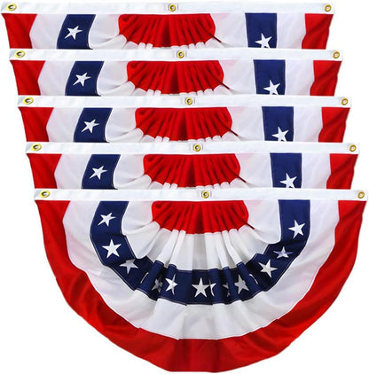 Red White Blue Star Stripe Half Fan Banner for 4th of July