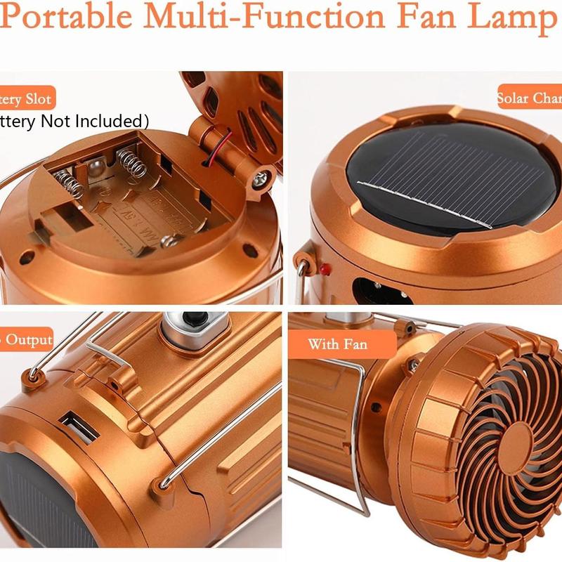 5-in-1 Rechargeable Camping Lantern with Powerful Cooling Fan