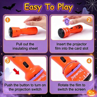🔥HOT SALE 49% OFF -🎃👻Kids Halloween Christmas Projection Flashlight Toy