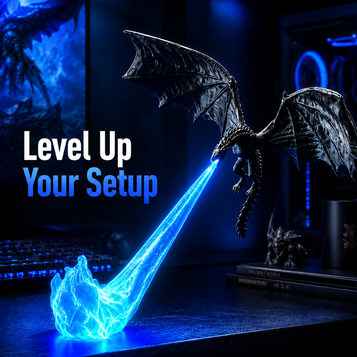 🔥 HOT DEAL 55% OFF🐉 Glowing Dragon Bookend with LED Flame Effect