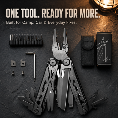 🔥LAST DAY 50% OFF🚀16-in-1 Multitool with Large Scissors | Compact Outdoor Tool for Camping & Repairs