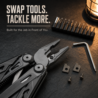 🔥LAST DAY 50% OFF🚀16-in-1 Multitool with Large Scissors | Compact Outdoor Tool for Camping & Repairs