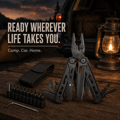 🔥LAST DAY 50% OFF🚀16-in-1 Multitool with Large Scissors | Compact Outdoor Tool for Camping & Repairs