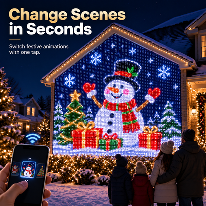 🎄✨Christmas LED House Net & Smart Outdoor Wall Curtain Light