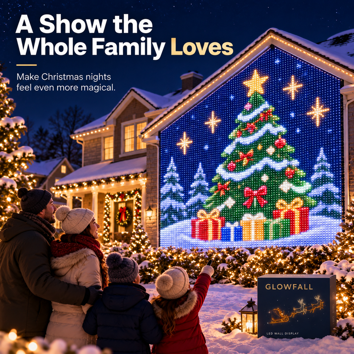 🎄✨Christmas LED House Net & Smart Outdoor Wall Curtain Light