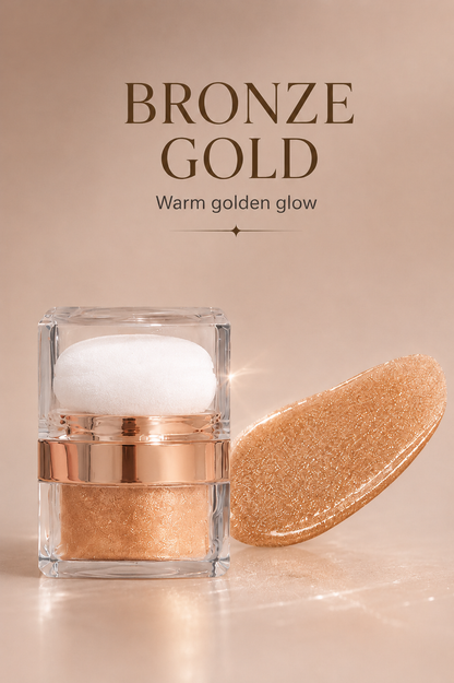 3-Shade Shimmer Highlighter with Puff | Face & Body Glow