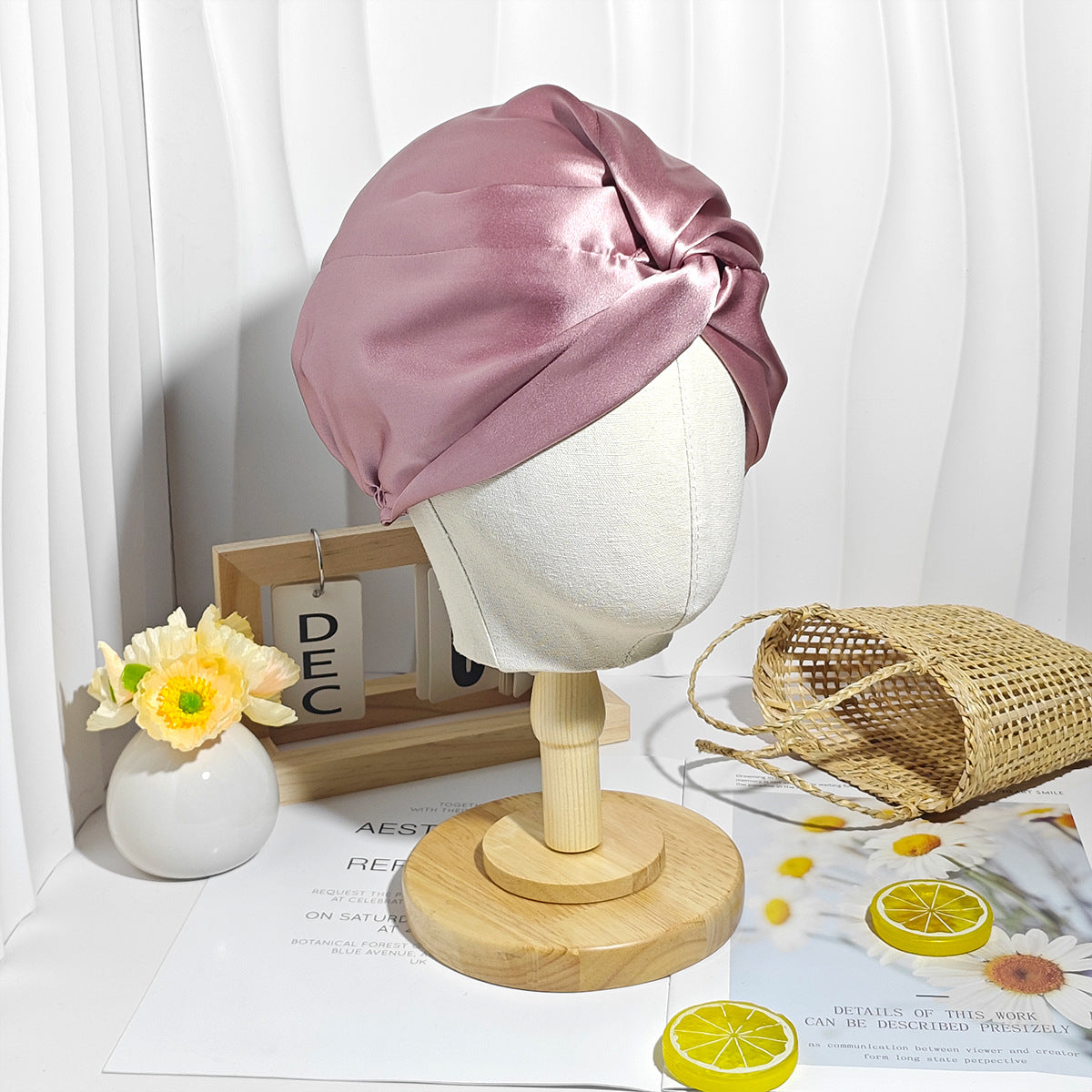 100% Mulberry Silk Sleep Bonnet Anti Frizz Hair Cap For Women