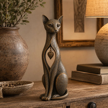 Heritage Heart Sighthound Sculpture – Vintage Iron Dog Accent for Timeless Interiors