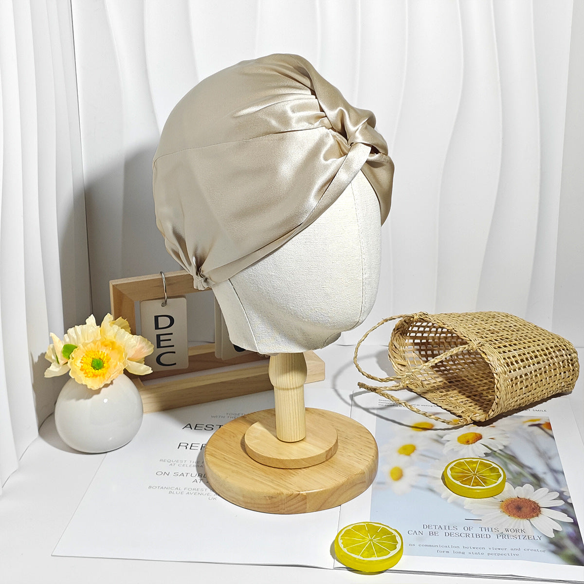 100% Mulberry Silk Sleep Bonnet Anti Frizz Hair Cap For Women