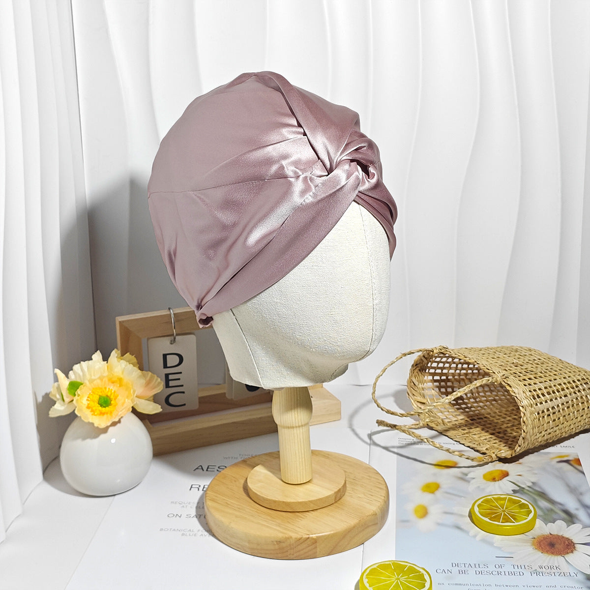 100% Mulberry Silk Sleep Bonnet Anti Frizz Hair Cap For Women