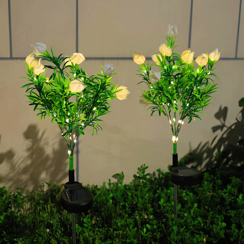 🔥Last Day 70% OFF-LED Solar Flower Lights Rhododendron Outdoor Simulated Flower Lamp