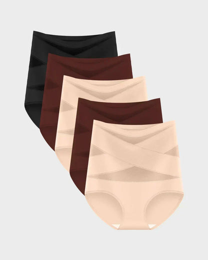 🎁Plus-Size High-Waist Cross Tummy Control Panties