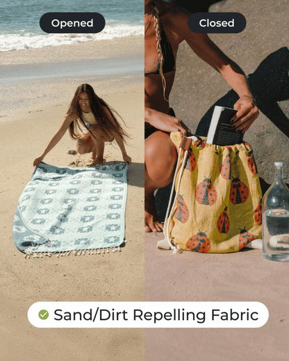 2-in-1 Convertible Beach Towel Bag