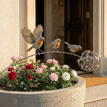 🕊️Robin Memorial Garden Stake – “Loved Ones Are Near”