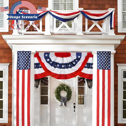 Red White Blue Star Stripe Half Fan Banner for 4th of July