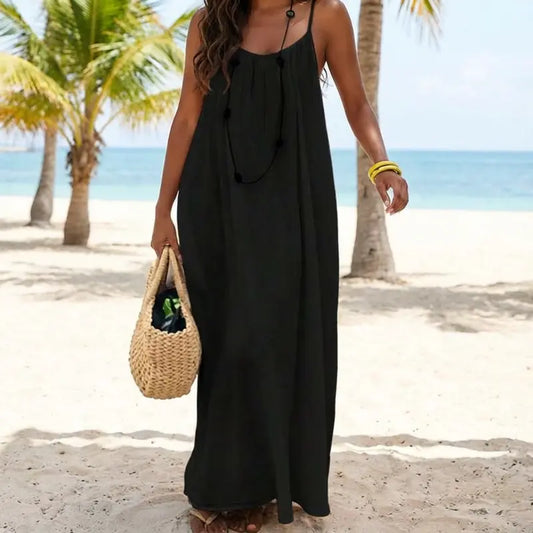 💃LAST DAY SAEL 40% OFF!!✨Women's Solid Color Cami Lounge Dress💕