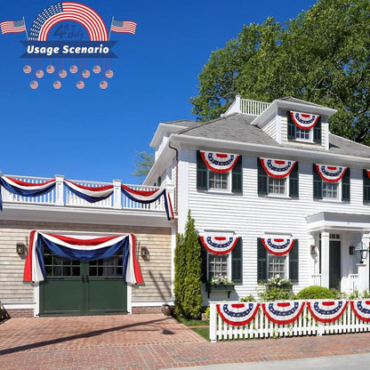 Red White Blue Star Stripe Half Fan Banner for 4th of July