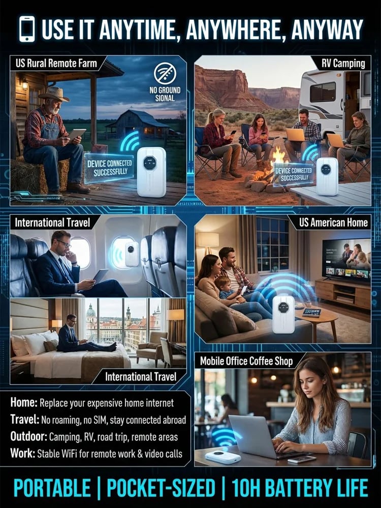 🌍 Boundless Portable WiFi – Global Coverage for Travel & Business🛡️