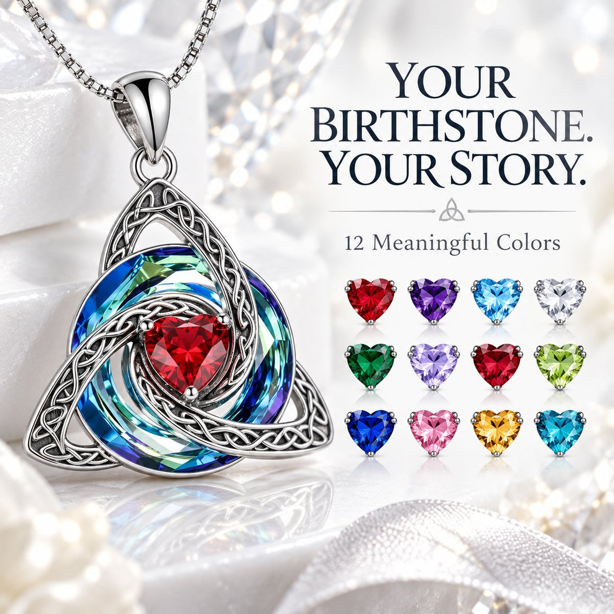 🛡️ Celtic Birthstone Shield: Wear Your Protection & Story ✨