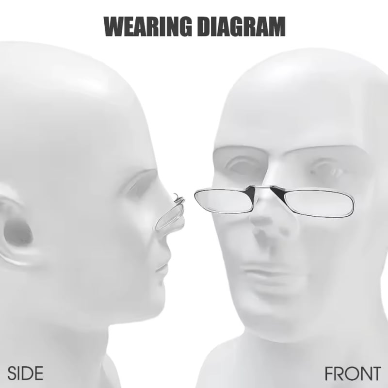 Retractable Nose-Clip Reading Glasses Keychain
